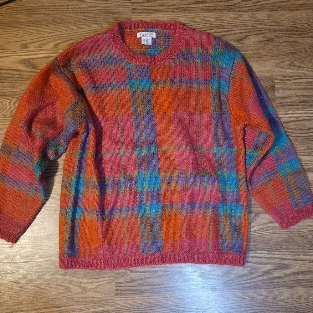 Vintage Rainbow Plaid Sweater